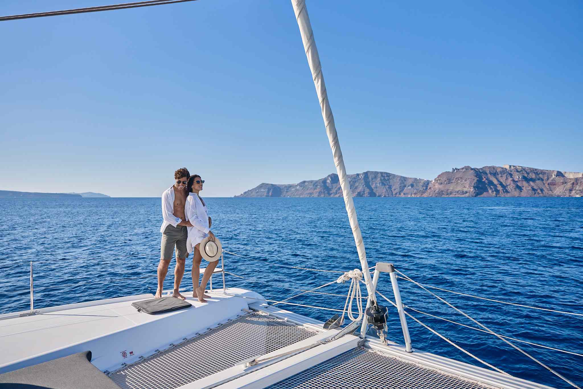 Caldera Classic Sunset Semi-Private Catamaran Cruise