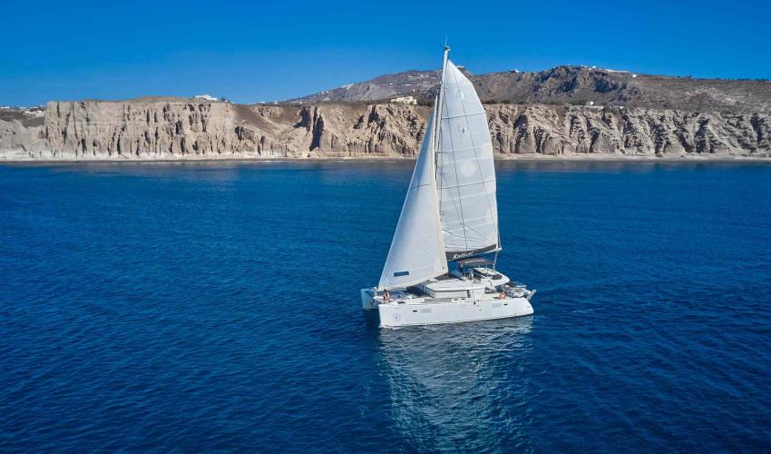 Caldera Classic Sunset Semi-Private Catamaran Cruise