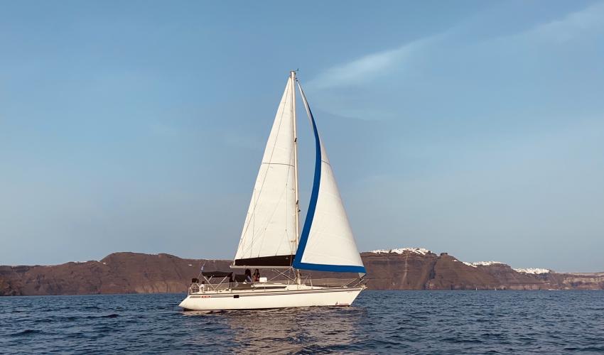 Caldera Classic Sunset Semi-Private Catamaran Cruise